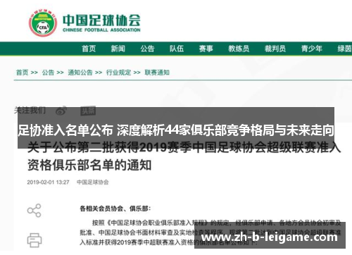 足协准入名单公布 深度解析44家俱乐部竞争格局与未来走向