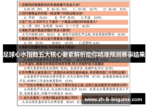 足球心水指数五大核心要素解析助你精准预测赛事结果 足球心水指数五大核心要素解析助你精准预测赛事结果